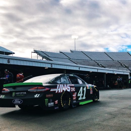 Kurt Busch in the garage