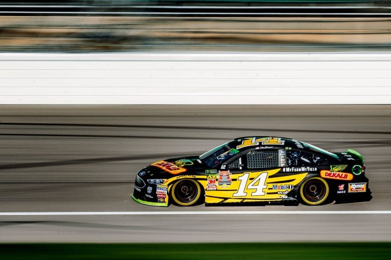 Clint Bowyer takes a lap during practice at Kansas.