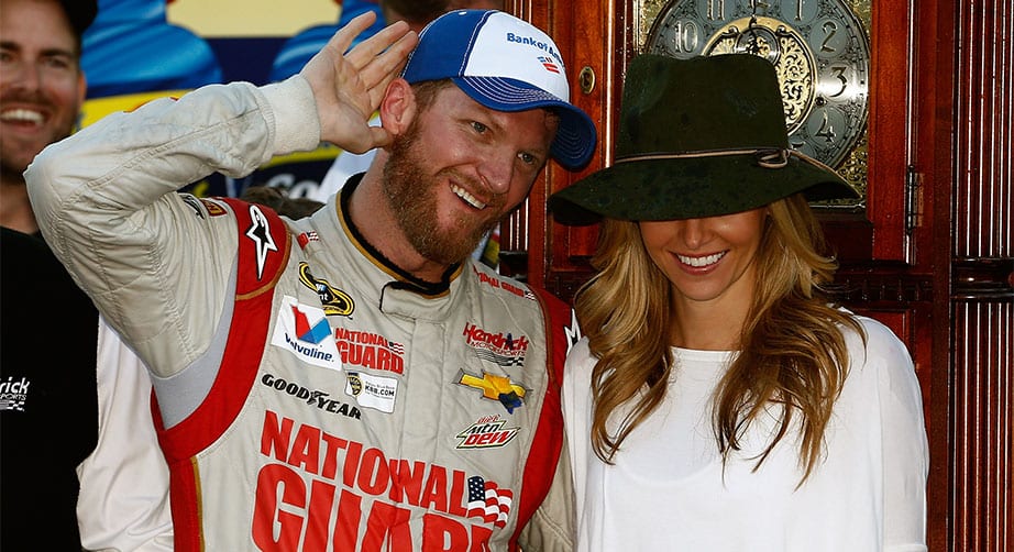 Dale Earnhardt Jr. celebrates at Martinsville