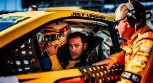 Joey Logano readies for practice