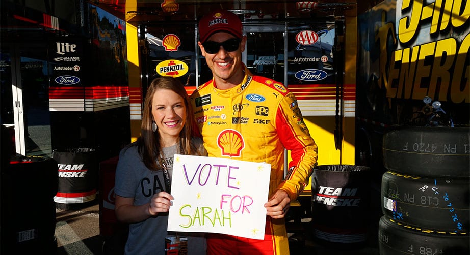 Sarah Kersey and Joey Logano plan to vote