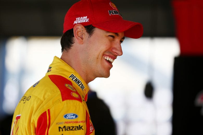PHOENIX, AZ - NOVEMBER 10: Joey Logano, driver of the #22 Shell Pennzoil Ford, stands in the garage area during practice for the Monster Energy NASCAR Cup Series Can-Am 500 at ISM Raceway on November 10, 2018 in Phoenix, Arizona. (Photo by Sarah Crabill/Getty Images) | Getty Images