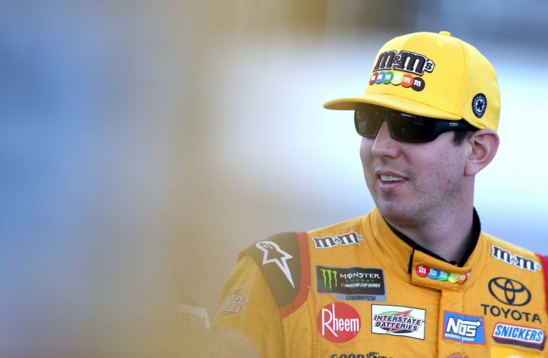 FORT WORTH, TX - NOVEMBER 02: Kyle Busch, driver of the #18 M&M's Toyota, looks on during qualifying for the Monster Energy NASCAR Cup Series AAA Texas 500 at Texas Motor Speedway on November 2, 2018 in Fort Worth, Texas. (Photo by Brian Lawdermilk/Getty Images) | Getty Images