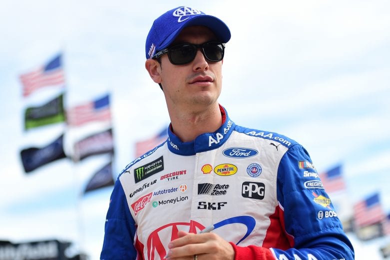 FORT WORTH, TX - NOVEMBER 03:  Joey Logano, driver of the #22 AAA Insurance Ford, stands in the garage area during practice for the Monster Energy NASCAR Cup Series AAA Texas 500 at Texas Motor Speedway on November 3, 2018 in Fort Worth, Texas.  (Photo by Jared C. Tilton/Getty Images) | Getty Images