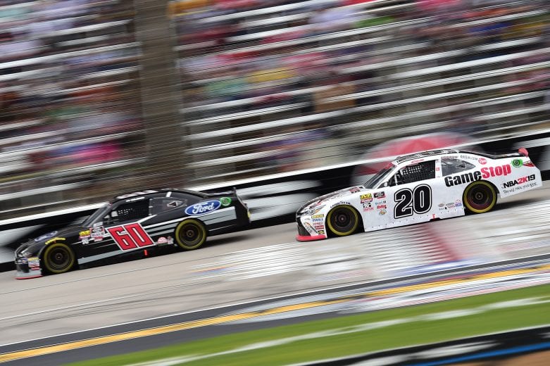 FORT WORTH, TX - NOVEMBER 03: Christopher Bell, driver of the #20 GameStop NBA 2K19 Toyota, races during the NASCAR Xfinity Series O'Reilly Auto Parts 300 at Texas Motor Speedway on November 3, 2018 in Fort Worth, Texas. (Photo by Jared C. Tilton/Getty Images) | Getty Images