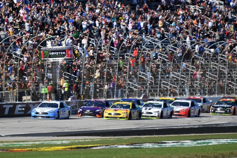 FORT WORTH, TX - NOVEMBER 04: Ryan Blaney, driver of the #12 Accella/Carlisle Ford, leads the field to green to start during the Monster Energy NASCAR Cup Series AAA Texas 500 at Texas Motor Speedway on November 4, 2018 in Fort Worth, Texas. (Photo by Josh Hedges/Getty Images) | Getty Images