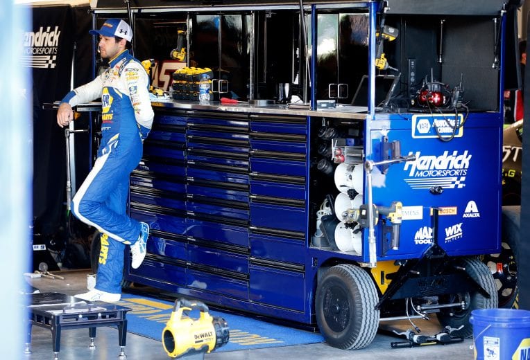 PHOENIX, AZ - NOVEMBER 09:  Chase Elliott, driver of the #9 NAPA Auto Parts Chevrolet, stands in the garage area during practice for the Monster Energy NASCAR Cup Series Can-Am 500 at ISM Raceway on November 9, 2018 in Phoenix, Arizona.  (Photo by Jonathan Ferrey/Getty Images) | Getty Images