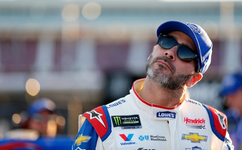 PHOENIX, AZ - NOVEMBER 09:  Jimmie Johnson, driver of the #48 Lowe's Power of Pride Chevrolet, stands on the grid during qualifying for the Monster Energy NASCAR Cup Series Can-Am 500 at ISM Raceway on November 9, 2018 in Phoenix, Arizona.  (Photo by Jonathan Ferrey/Getty Images) | Getty Images
