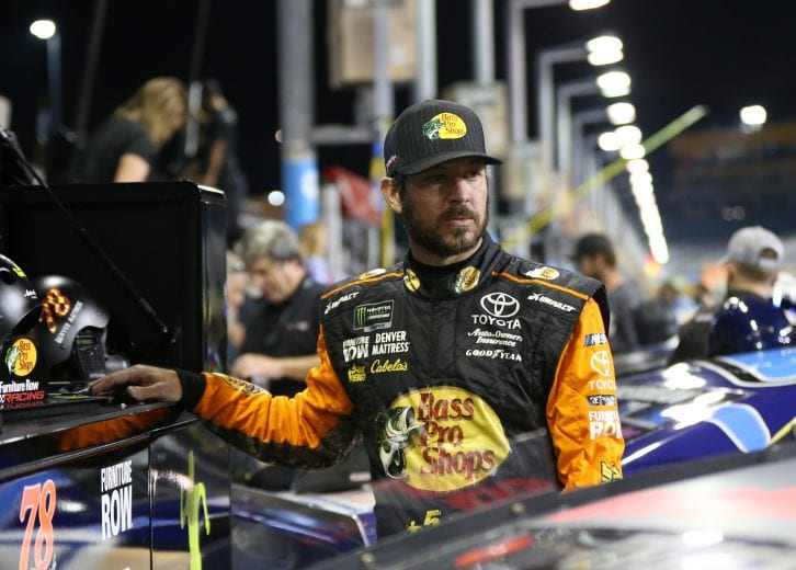 Martin Truex Jr. awaits Monster Energy Series qualifying at Homestead-Miami Speedway.