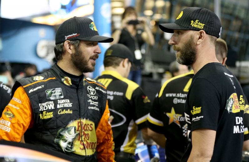 HOMESTEAD, FL - NOVEMBER 16:  Martin Truex Jr., driver of the #78 Bass Pro Shops/5-hour ENERGY Toyota, talks to his crew chief, Cole Pearn, during qualifying for the Monster Energy NASCAR Cup Series Ford EcoBoost 400 at Homestead-Miami Speedway on November 16, 2018 in Homestead, Florida.  (Photo by Matt Sullivan/Getty Images) | Getty Images