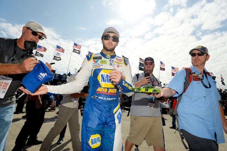 HOMESTEAD, FL - NOVEMBER 17:  Chase Elliott, driver of the #9 NAPA Auto Parts Chevrolet, signs autographs in the garage area during practice for the Monster Energy NASCAR Cup Series Ford EcoBoost 400 at Homestead-Miami Speedway on November 17, 2018 in Homestead, Florida.  (Photo by Robert Laberge/Getty Images) | Getty Images