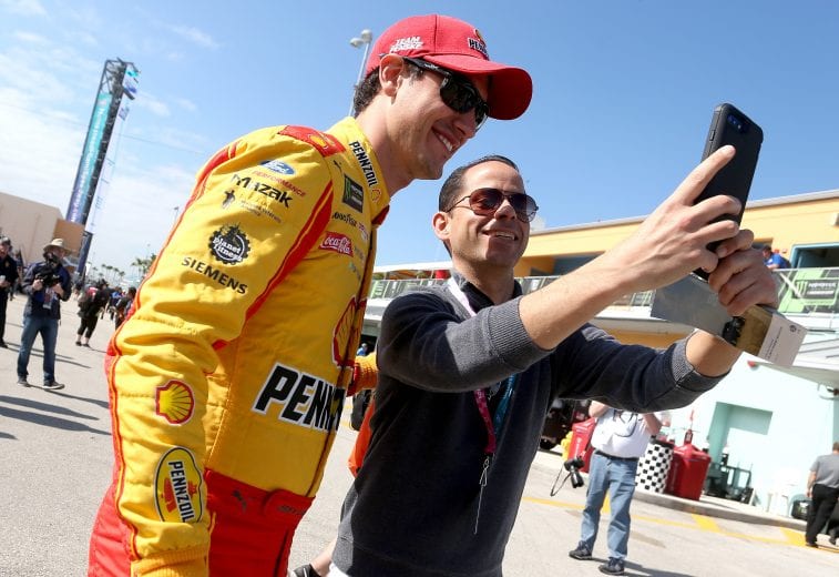 HOMESTEAD, FL - NOVEMBER 17:  Joey Logano, driver of the #22 Shell Pennzoil Ford, poses for a photo during practice for the Monster Energy NASCAR Cup Series Ford EcoBoost 400 at Homestead-Miami Speedway on November 17, 2018 in Homestead, Florida.  (Photo by Brian Lawdermilk/Getty Images) | Getty Images