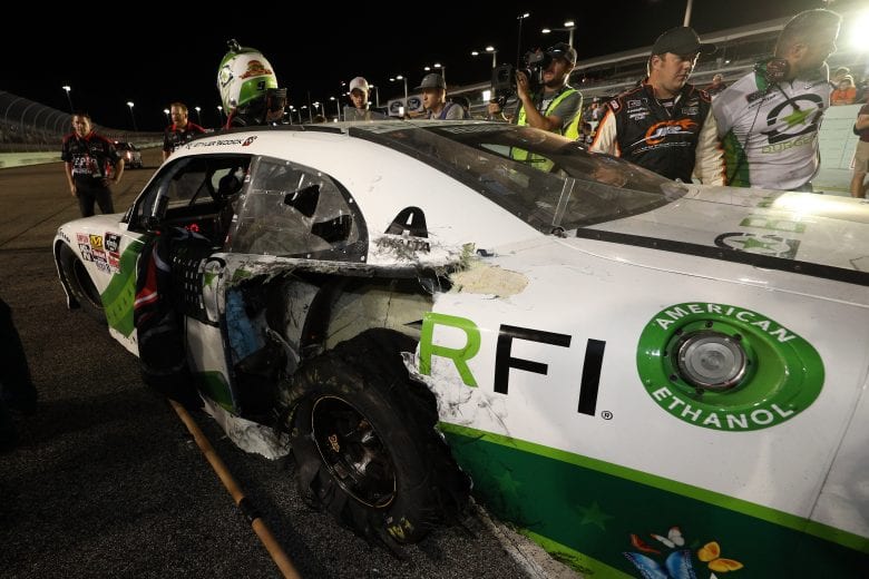 HOMESTEAD, FL - NOVEMBER 17:  The car of Tyler Reddick, driver of the #9 BurgerFi Chevrolet, sits on the track after winning the NASCAR Xfinity Series Ford EcoBoost 300 at Homestead-Miami Speedway on November 17, 2018 in Homestead, Florida.  (Photo by Chris Graythen/Getty Images) | Getty Images