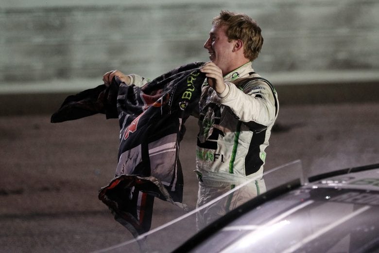HOMESTEAD, FL - NOVEMBER 17:  Tyler Reddick, driver of the #9 BurgerFi Chevrolet, celebrates after winning the NASCAR Xfinity Series Ford EcoBoost 300 at Homestead-Miami Speedway on November 17, 2018 in Homestead, Florida.  (Photo by Chris Graythen/Getty Images) | Getty Images