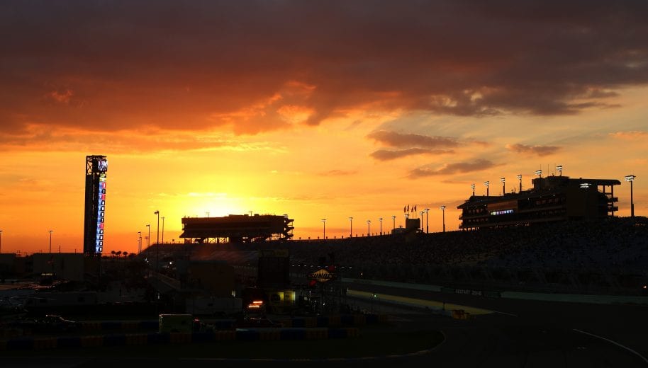 The Florida sun sets on Homestead-Miami Speedway