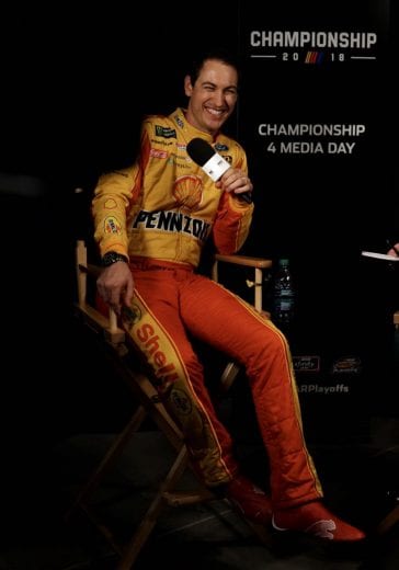 Joey Logano smiling at Media Day
