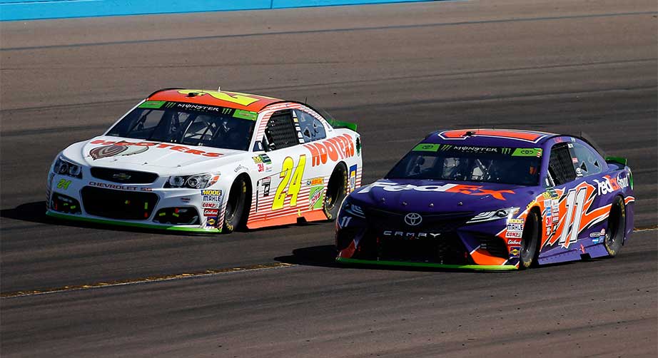 Chase Elliott and Denny Hamlin at Phoenix