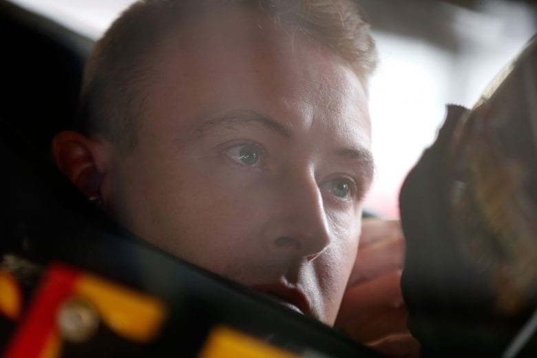 Daniel Hemric gets ready to strap into the No. 21 Chevrolet.