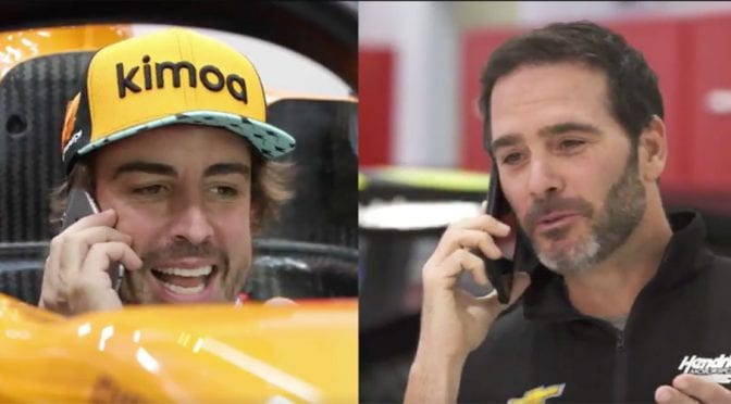Featured image for Jimmie Johnson video: Two champions, two cars, one track