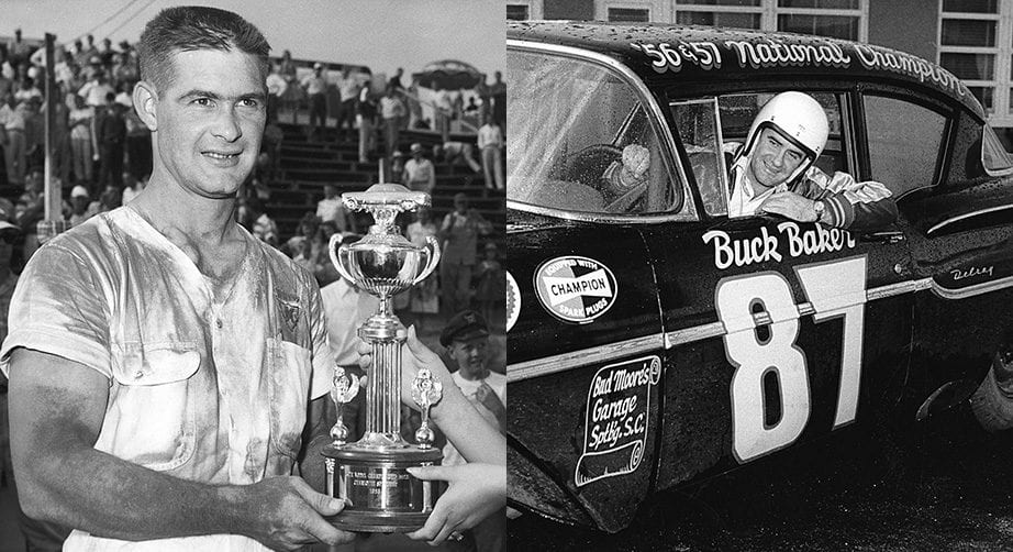 CHARLOTTE, NC — 1956: Five NASCAR Cup races were run at Charlotte Speedway during the season, and Speedy Thompson found himself in victory lane after two of them. All told, Thompson won eight Cup races during the year, and finished third in Cup points driving for Carl Kiekhaefer. (Photo by ISC Images