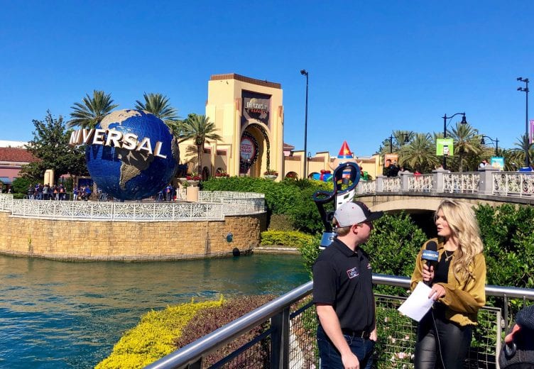 Tyler Reddick does an interview in Orlando