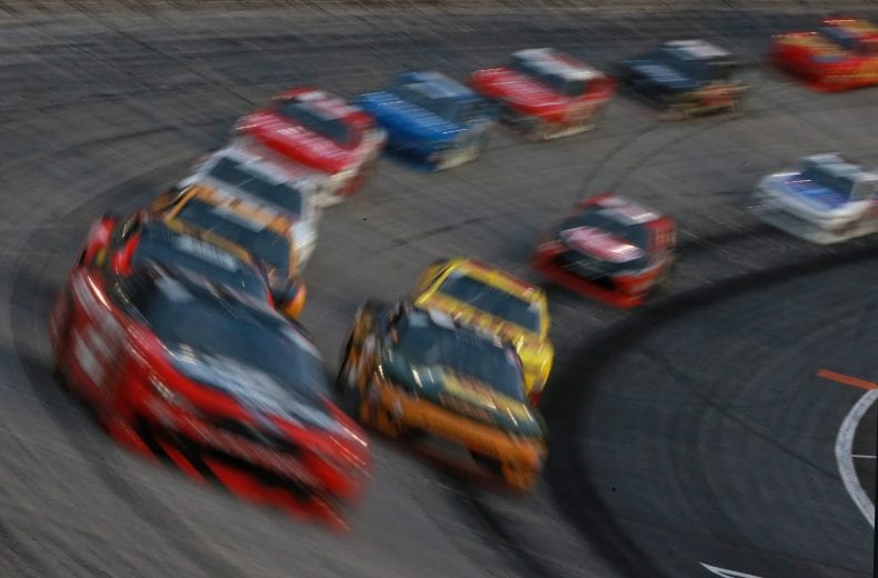BRISTOL, TN - AUGUST 17:  Cars race during the NASCAR Xfinity Series Food City 300 at Bristol Motor Speedway on August 17, 2018 in Bristol, Tennessee.  (Photo by Sean Gardner/Getty Images) | Getty Images