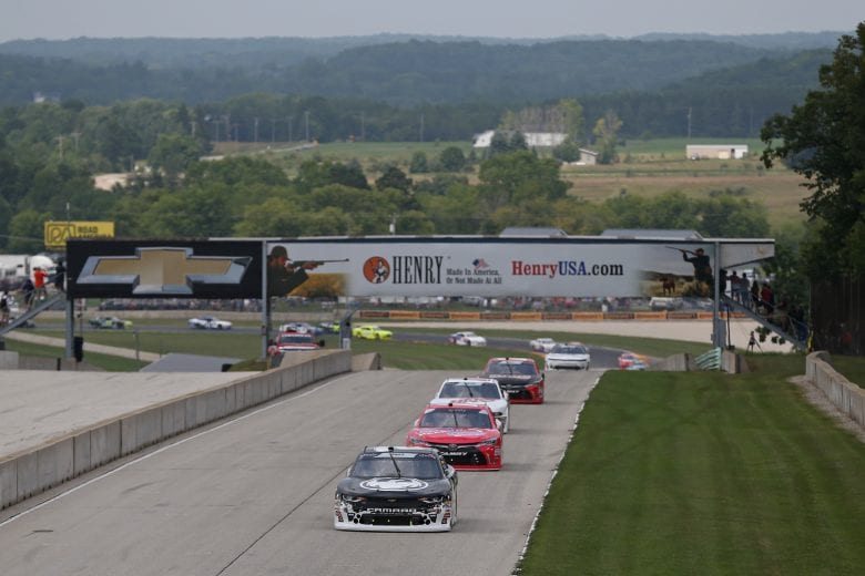ELKHART LAKE, WI - AUGUST 25:  Matt Tifft, driver of the #2 Dragon Alliance Chevrolet, leads a pack of cars during the NASCAR Xfinity Series Johnsonville 180 at Road America on August 24, 2018 in Elkhart Lake, Wisconsin.  (Photo by Matt Sullivan/Getty Images) | Getty Images