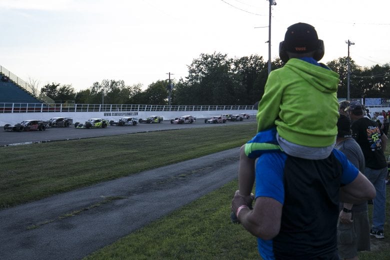 OSWEGO, NY - SEPTEMBER 01: Fans look on at the stat of the Toyota Mod Classic 150 at Oswego Speedway on September 1, 2018 in Oswego, New York. (Photo by Jeff Zelevansky/Getty Images) | Getty Images