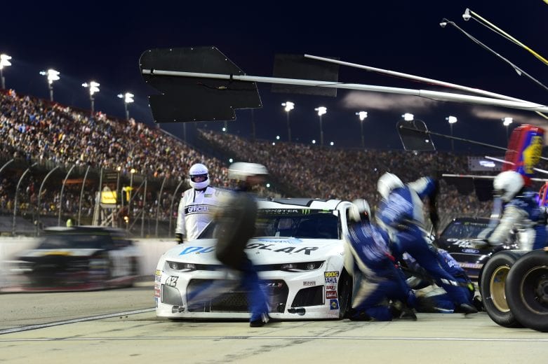 DARLINGTON, SC - SEPTEMBER 02:  Kyle Larson, driver of the #42 DC Solar Chevrolet, pits during the Monster Energy NASCAR Cup Series Bojangles' Southern 500 at Darlington Raceway on September 2, 2018 in Darlington, South Carolina.  (Photo by Jared C. Tilton/Getty Images) | Getty Images
