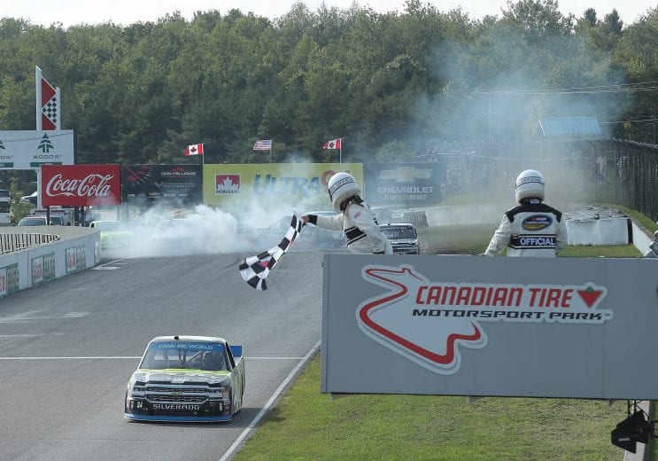 Justin Haley pulls away to win