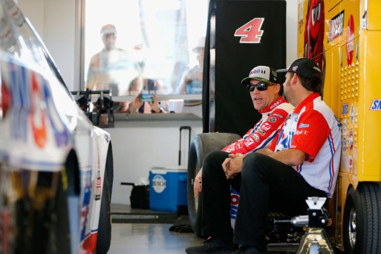 LAS VEGAS, NV - SEPTEMBER 15:  Kevin Harvick, driver of the #4 Mobil 1 Ford, in the garage during practice for the Monster Energy NASCAR Cup Series SouthPoint 400 at Las Vegas Motor Speedway on September 15, 2018 in Las Vegas, Nevada.  (Photo by Jonathan Ferrey/Getty Images) | Getty Images