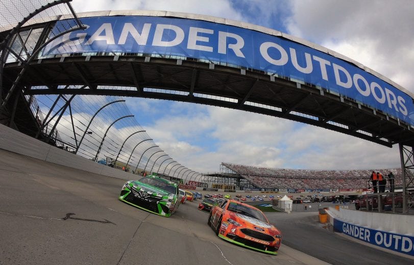 DOVER, DE - OCTOBER 07:  Kyle Busch, driver of the #18 Interstate Batteries Toyota, and Kevin Harvick, driver of the #4 Busch Outdoors Ford, lead the field prior to the start of the Monster Energy NASCAR Cup Series Gander Outdoors 400 at Dover International Speedway on October 7, 2018 in Dover, Delaware.  (Photo by Jared C. Tilton/Getty Images) | Getty Images