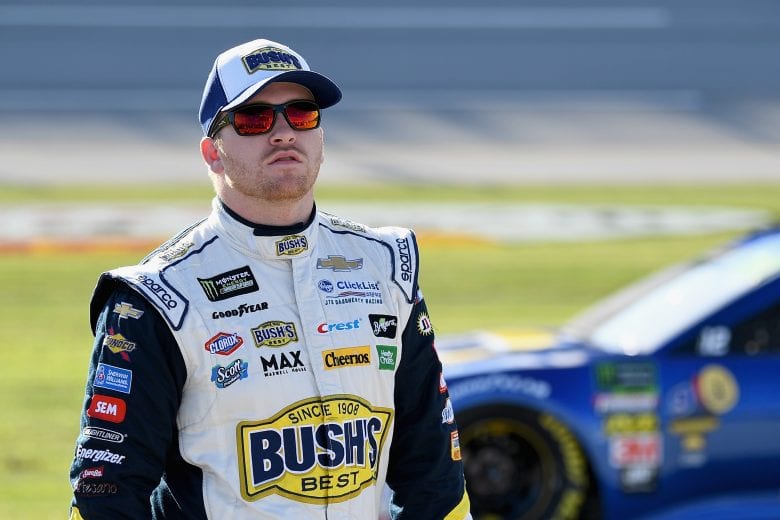 TALLADEGA, AL - OCTOBER 13: Chris Buescher, driver of the #37 Bush's Chili Beans Chevrolet, stands by his car during qualifying for the Monster Energy NASCAR Cup Series 1000Bulbs.com 500 at Talladega Superspeedway on October 13, 2018 in Talladega, Alabama. (Photo by Josh Hedges/Getty Images) | Getty Images