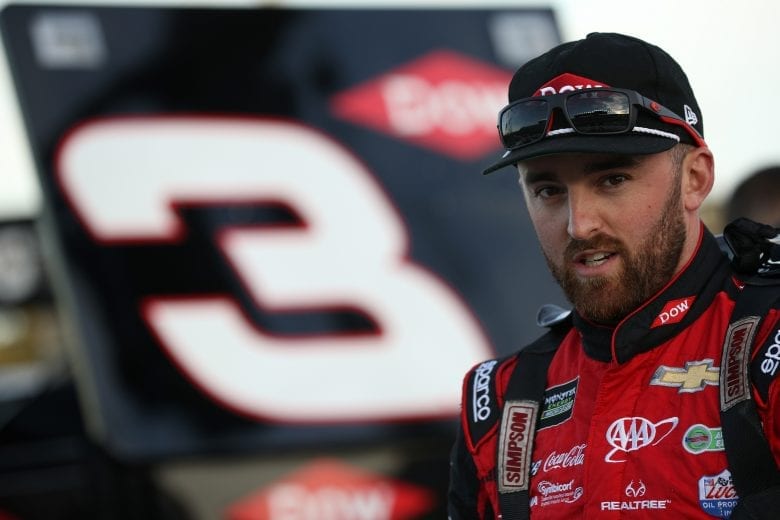 KANSAS CITY, KS - OCTOBER 19: Austin Dillon, driver of the #3 Dow Chevrolet, stands on the grid during qualifying for the Monster Energy NASCAR Cup Series Hollywood Casino 400 at Kansas Speedway on October 19, 2018 in Kansas City, Kansas. (Photo by Chris Graythen/Getty Images) | Getty Images