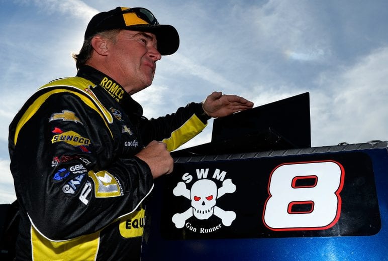 FORT WORTH, TX - NOVEMBER 02: Joe Nemechek, driver of the #8 Romco Equipment/Fleetwing Chevrolet, stands on the gridduring qualifying for the NASCAR Camping World Truck Series JAG Metals 350 at Texas Motor Speedway on November 2, 2018 in Fort Worth, Texas. (Photo by Robert Laberge/Getty Images) | Getty Images