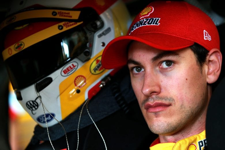 HOMESTEAD, FL - NOVEMBER 17: Joey Logano, driver of the #22 Shell Pennzoil Ford, sits in his car in the garage area during practice for the Monster Energy NASCAR Cup Series Ford EcoBoost 400 at Homestead-Miami Speedway on November 17, 2018 in Homestead, Florida. (Photo by Sean Gardner/Getty Images) | Getty Images