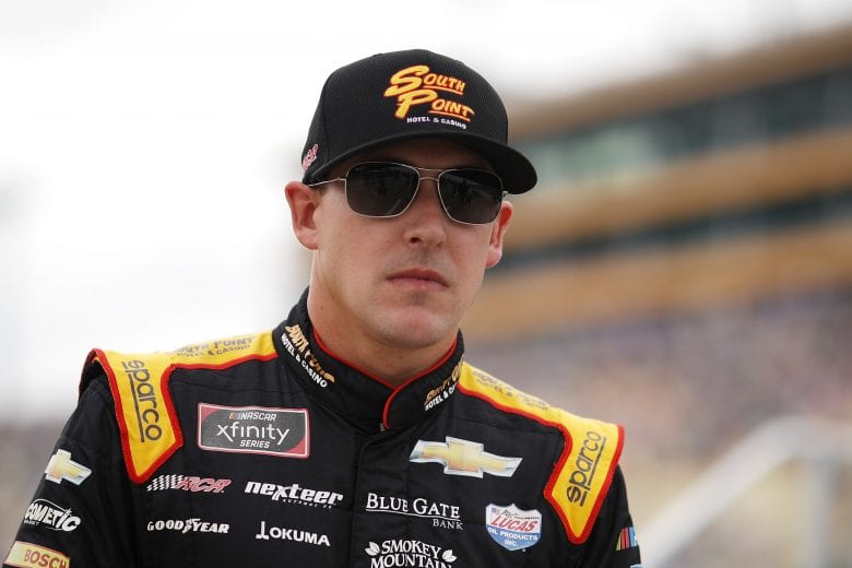 HOMESTEAD, FL - NOVEMBER 17:  Daniel Hemric, driver of the #21 South Point Hotel & Casino Chevrolet, stands on the grid during pre-race ceremonies for the NASCAR Xfinity Series Ford EcoBoost 300 at Homestead-Miami Speedway on November 17, 2018 in Homestead, Florida.  (Photo by Chris Graythen/Getty Images) | Getty Images
