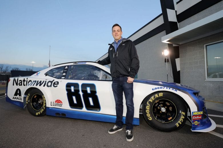 MOORESVILLE, NC - DECEMBER 06: Alex Bowman poses with his car during the Nationwide 2019 Paint Scheme Reveal at GoPro Motorplex on December 6, 2018 in Mooresville, North Carolina. (Photo by Streeter Lecka/Getty Images) | Getty Images