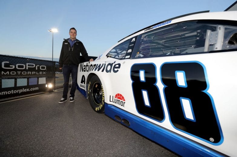 MOORESVILLE, NC - DECEMBER 06: Alex Bowman poses with his car during the Nationwide 2019 Paint Scheme Reveal at GoPro Motorplex on December 6, 2018 in Mooresville, North Carolina. (Photo by Streeter Lecka/Getty Images) | Getty Images
