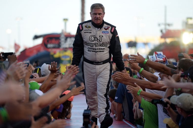 DAYTONA BEACH, FL - JULY 06: Terry Labonte, driver of the #32 C & J Energy Ford, during the NASCAR Sprint Cup Series Coke Zero 400 at Daytona International Speedway on July 6, 2013 in Daytona Beach, Florida. (Photo by Patrick Smith/NASCAR via Getty Images)