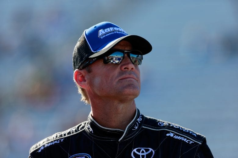 LOUDON, NH - SEPTEMBER 20: Kenny Wallace, driver of the #55 Aaron's Dream Machine Toyota, during qualifying for the NASCAR Sprint Cup Series Sylvania 300 at New Hampshire Motor Speedway on September 20, 2013 in Loudon, New Hampshire. (Photo by Chris Trotman/NASCAR via Getty Images)