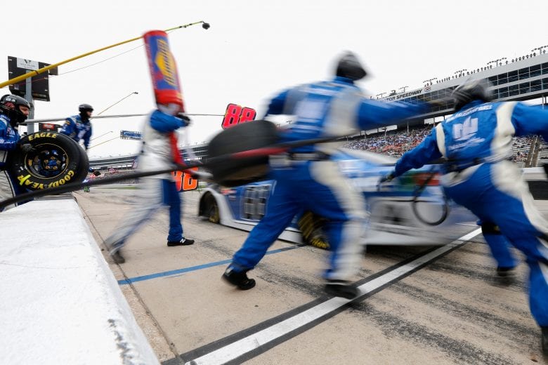 FORT WORTH, TX - APRIL 08:  Alex Bowman, driver of the #88 Nationwide Chevrolet, pits during the Monster Energy NASCAR Cup Series O'Reilly Auto Parts 500 at Texas Motor Speedway on April 8, 2018 in Fort Worth, Texas.  (Photo by Jonathan Ferrey/Getty Images) | Getty Images