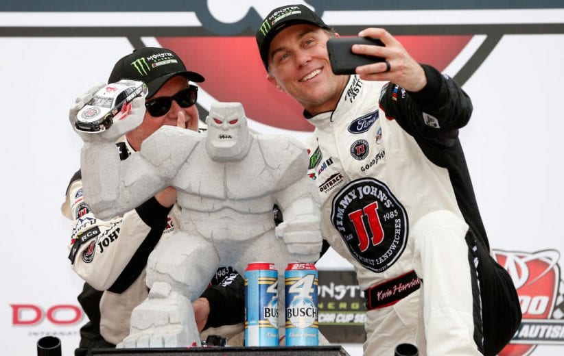 DOVER, DE - MAY 06:  Kevin Harvick, driver of the #4 Jimmy John's Ford, takes a 