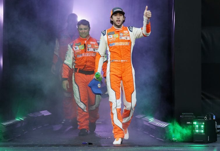 CHARLOTTE, NORTH CAROLINA - MAY 19: Chase Elliott, driver of the #9 SunEnergy1 Chevrolet, waves to the crowd during the pre-race ceremonies for the Monster Energy NASCAR Cup Series All-Star Race at Charlotte Motor Speedway on May 19, 2018 in Charlotte, North Carolina. (Photo by Streeter Lecka/Getty Images) | Getty Images