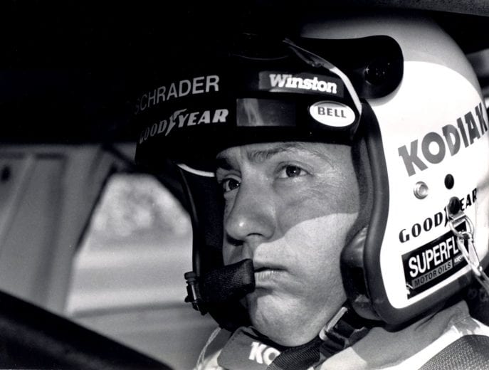 DAYTONA BEACH, FL - FEBRUARY 18: Ken Schrader pulls out of the Daytona 500 and into the garages after only 58 laps. Schrader would finish 40th and take home $34,900 for the race. (Photo by Racing Photo Archives/Getty Images)