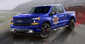 A rendering of the 2019 Chevrolet Silverado Daytona 500 pace truck.