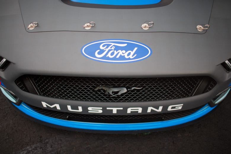 Sneak preview images of the 2019 Ford Mustang racer at Charlotte Motor Speedway