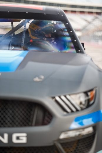 Sneak preview images of the 2019 Ford Mustang racer at Charlotte Motor Speedway