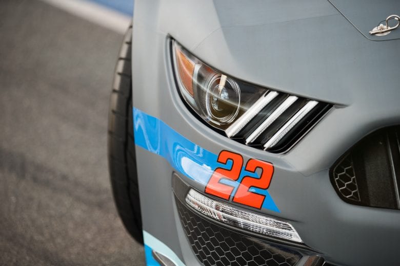 Sneak preview images of the 2019 Ford Mustang racer at Charlotte Motor Speedway
