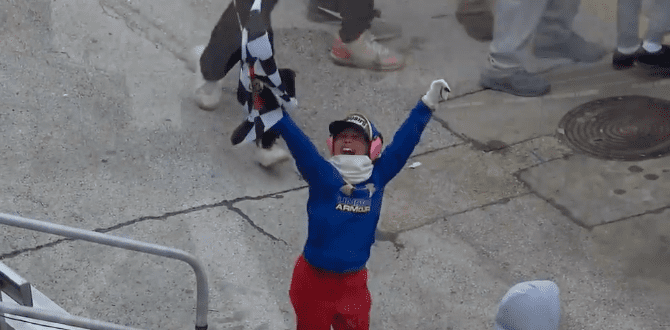 Ryan Blaney made this young fan's day at Charlotte after handing over his checkered flag